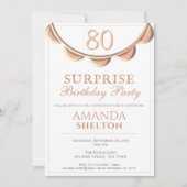 エレガントなネックレス 80歳 サプライズ誕生日パーティー 招待状 (正面)