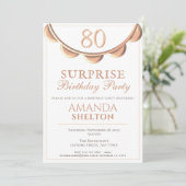 エレガントなネックレス 80歳 サプライズ誕生日パーティー 招待状 (スタンド正面)