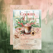 エレガントなノスタルジックなクッキーとココアのホリデーパーティー 招待状