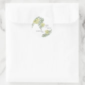 エレガントなハイドランジア ブライダルシャワー 感謝の意を表す ラウンドシール (バッグ)