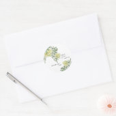 エレガントなハイドランジア ブライダルシャワー 感謝の意を表す ラウンドシール (封筒)