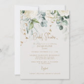 エレガントなハイドランジア ベージュ ブライダルシャワー 招待状 (正面)