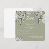 エレガントなハイドレンジアの賢い ブライダルシャワー 招待状 (正面/裏面)