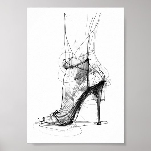 エレガントなハイヒールの足 - 女性らしいスタイル ポスター (正面)