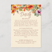 エレガントなハイビスカスの花　トロピカル フローラル ウェディング エンクロージャーカード (正面)