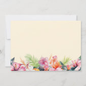 エレガントなハイビスカスの花　トロピカル フローラル ウェディング セーブザデート (裏面)