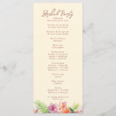 エレガントなハイビスカスの花　トロピカル フローラル ウェディング プログラム (裏面)