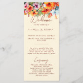 エレガントなハイビスカスの花　トロピカル フローラル ウェディング プログラム (正面)