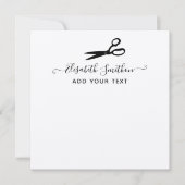 エレガントなハサミの美容師個人ステーショナリー ノートカード (正面)