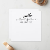 エレガントなハサミの美容師個人ステーショナリー ノートカード (正面/裏面インサイチュ)