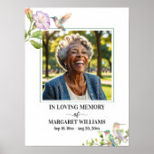 エレガントなハチドリの花の写真 法事 ポスター (正面)