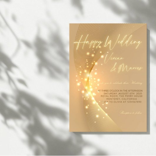 エレガントなハッピーウェディング - クラシック＆ジョイフルパーティ 招待状