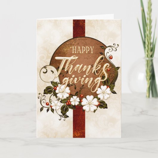 エレガントなハッピータンクスギビング カード (正面)