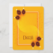 エレガントなハッピーディワリ ゴールデンパーティー招待状 招待状 (裏面)