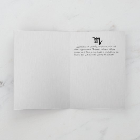 エレガントなハッピーバースデーの蠍座の占星術 カード (内部)