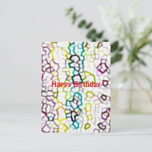 エレガントなハッピーバースデー ポストカード (スタンド正面)