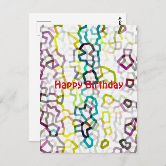 エレガントなハッピーバースデー ポストカード (正面/裏面)