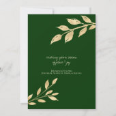 エレガントなハッピーホリデー ゴールドリーフ | ホリデー写真 シーズンカード (裏面)