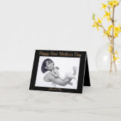 エレガントなハッピー初めての母の日 ワンフォトカード カード (黄色い花)