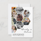 エレガントなハニカム写真 ウェディング セーブ・ザ・デート (正面)