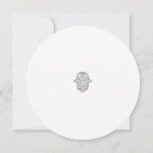 エレガントなハムサ ラウンド ウェディング RSVP カード (裏面)