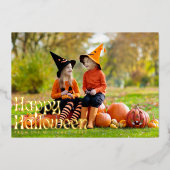 エレガントなハロウィンの写真 箔シーズンカード (正面)