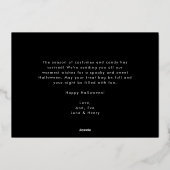 エレガントなハロウィンの写真 箔シーズンカード (裏面)