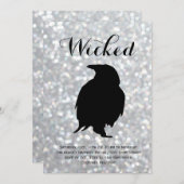 エレガントなハロウィンの衣裳のパーティー-ワタリガラスの輝き 招待状 (正面/裏面)