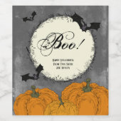 エレガントなハロウィンの顧客ギフト ワインラベル (シングルラベル)