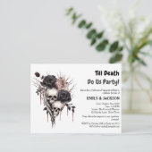 エレガントなハロウィンエンゲージメントパーティー招待状 ポストカード (スタンド正面)