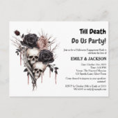 エレガントなハロウィンエンゲージメントパーティー招待状 ポストカード (正面)