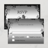 エレガントなハロウィン ウェディング RSVP カード (正面/裏面)