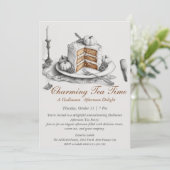 エレガントなハロウィン・ティーパーティーへのご招待 招待状 (スタンド正面)