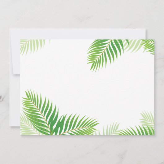 エレガントなハワイアンルアウエンゲージメントフォト 招待状 (裏面)