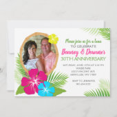 エレガントなハワイアンルアウ記念写真 招待状 (正面)