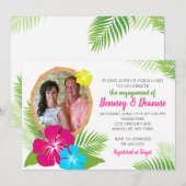 エレガントなハワイアンルーアウエンゲージメント写真 招待状 (正面/裏面)