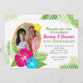 エレガントなハワイアンルーアニバーサリー写真 招待状 (正面/裏面)