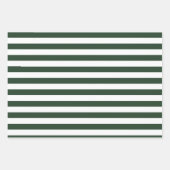 エレガントなハンターグリーンとホワイトのストライプ柄 ラッピングペーパーシート (正面2)