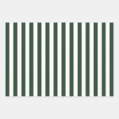 エレガントなハンターグリーンとホワイトのストライプ柄 ラッピングペーパーシート (正面)