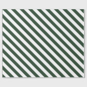 エレガントなハンターグリーンとホワイトのストライプ柄 ラッピングペーパー (フラット)