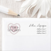 エレガントなハートパール プロセッコ バブリー ブライダルシャワー ラベル (インサイチュ)