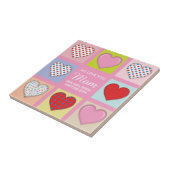 エレガントなハートフルな母の日のデザイン タイル (側面)