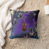 エレガントなバイオリンのフラクタル音楽装飾用クッション クッション (ブランケット)