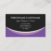 エレガントなバイオレットの形状が黒のモノグラム 3D エフェクト 名刺 (裏面)