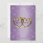 エレガントなバイオレットサテンの結婚式の招待状 RSVP 招待状 (裏面)