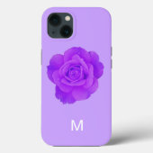 エレガントなバイオレットパープルの花のローズモノグラムギフト Case-Mate iPhoneケース (裏面)