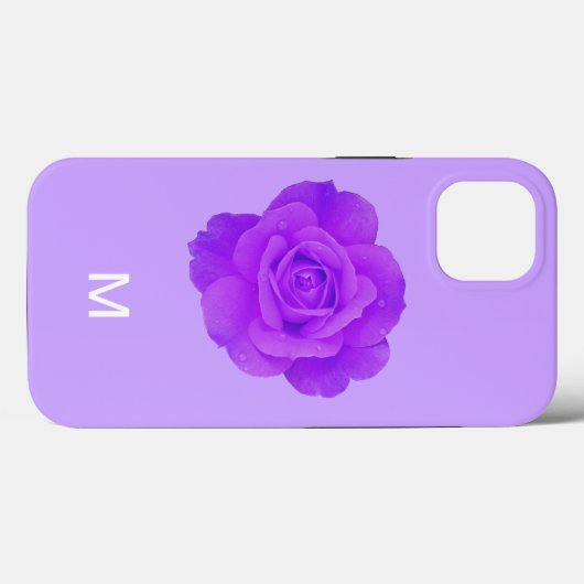 エレガントなバイオレットパープルの花束 ローズ モノグラム ギフト Case-Mate iPhoneケース (裏面 (横))