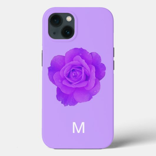 エレガントなバイオレットパープルの花束 ローズ モノグラム ギフト Case-Mate iPhoneケース (裏面)