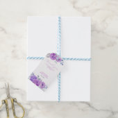 エレガントなバイオレットローズグリーンウェディングシャワー ギフトタグ (より糸付き)