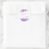 エレガントなバイオレットローズグリーンウェディングシャワー ラウンドシール (バッグ)